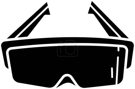 black glasses silhouette or flat sunglasses illustration of safety logo engineer for development with construction icon and industry shape contractor as architect to professional
