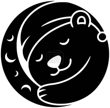 Bär-Symbol oder Polar-Logo des Schlafes Illustration Traum für Schlafzimmer mit tierischer Silhouette und entspannen Form Nacht als Ruhe vor dem Schlafengehen gemütliche Vektor Bett Hintergrund Decke Kunst Komfort der Kissenzeit