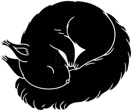 icono de la ardilla o el logotipo del roedor de sueño ilustración sueño para dormitorio con silueta animal y relajarse noche forma como descanso a la hora de acostarse acogedor vector cama fondo manta arte comodidad de almohada tiempo