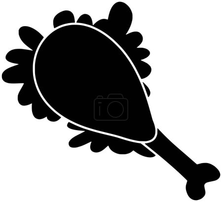 Huhn-Symbol oder Lebensmittel-Logo von Braten Illustration Mahlzeit gebraten mit Fleisch Silhouette und gekochte Form Abendessen als Mittagessen zu knusprigem Geflügel Vektor gebratenen Hintergrund Protein Kunst Küche von gegrilltem Restaurant