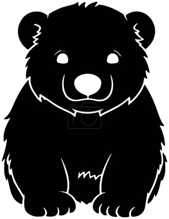 Illustration for Bear icon wildlife logo of arctic illustration animal for mother vector winter silhouette and nature shape polar as mammal to cub snow graphic predator background wild or north of cold - Royalty Free Image