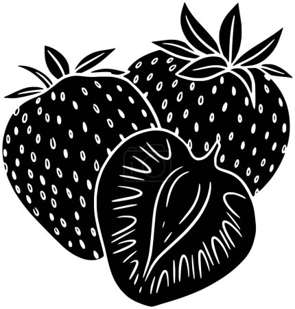 strawberry icon fruit logo of plant illustration leaf for tree vector nature silhouette and green shape garden as food to organic branch graphic leaves background healthy or growth of red