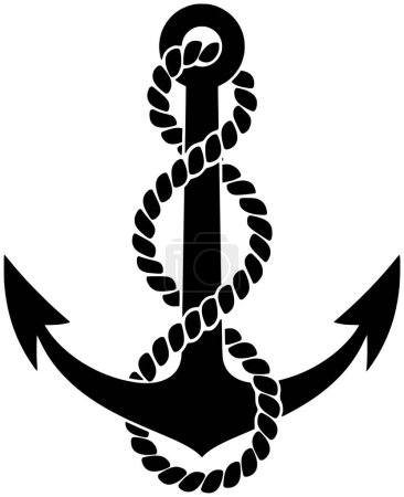 anchor illustration rope icon of chain logo ship vector nautical ocean or navy marine lifebuoy sea sailor badge heraldic sail boat captain maritime vessel shield adventure seafarer trident graphic