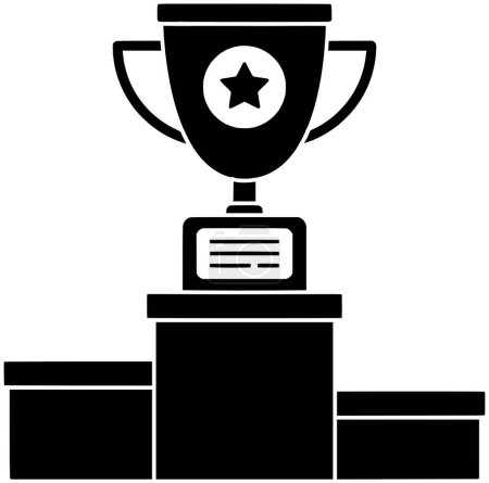 Illustration for Trophy illustration 1st silhouette rank logo prize icon sport outline stage podium place star pedestal success leaderboard competition award shape of place star for vector graphic background - Royalty Free Image