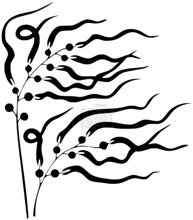 Algen Illustration Riff Silhouette Meer Logo Ozean Ikone Natur umreißen marine Pflanze Korallenwasser Unterwasser tropischen Seegraskalp Aqua Form von Korallenwasser für Vektor grafische Hintergrund