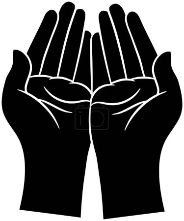 hand illustration hope silhouette belief logo prayer icon muslim outline christian god faith pray purim ramadhan religion worship christ shape of faith pray for vector graphic background