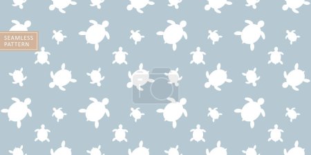 Téléchargez les illustrations : Bébé marine motif vectoriel sans couture avec des tortues pour textiles, papier d'emballage, fonds, couvertures - en licence libre de droit