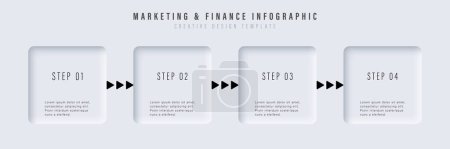 Marketing and financial infographics. Minimalistic light design template. Progress, step by step, step by step instructions.