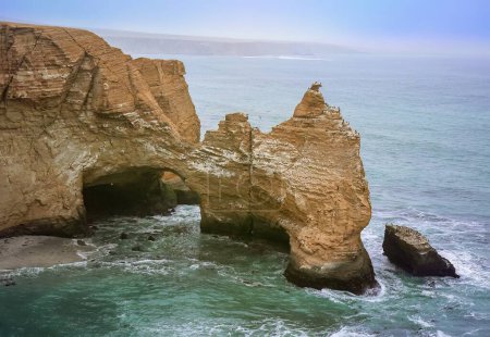 Photo for La Catedral rock Paracas National Reserve, Peru South America - Royalty Free Image