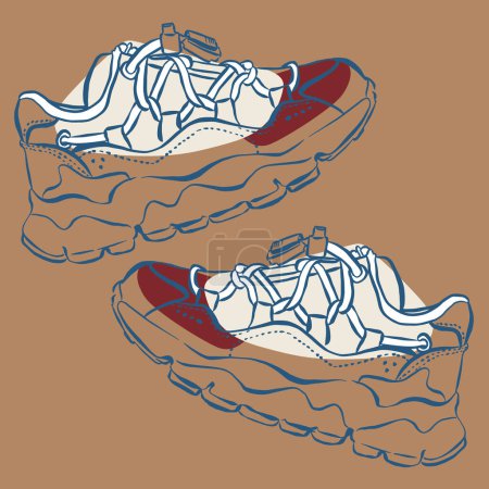 Ilustración de Sketchy sport shoes vector illustration - Imagen libre de derechos