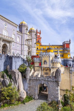 Photo for Europe, Portugal, Sintra. April 17, 2022. The ornate Park and National Palace of Pena, a UNESCO World Heritage Site in Sintra. - Royalty Free Image