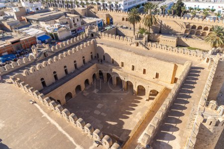 Photo for Sousse, Tunisia. March 12, 2023. Looking down on the courtyard of the Ribat of Sousse. - Royalty Free Image