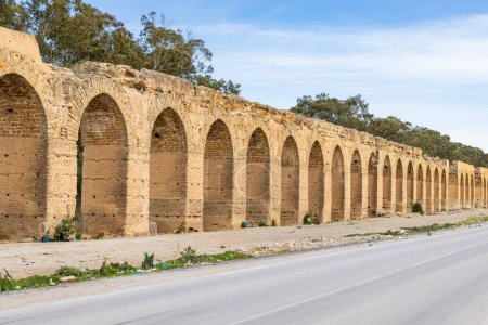 Photo for Zaghouan, Tunisia. The ancient Roman Zahhouan aqueduct. - Royalty Free Image