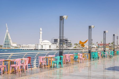 Téléchargez les photos : Moyen-Orient, Arabie saoudite, province de La Mecque, Djeddah. 21 novembre 2023. Coin salon sur le front de mer à Jeddah. novembre 21, 2023. - en image libre de droit