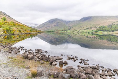 Wasdale Head, Seascale, Lake District National Park, Cumbria, England, Great Briton, United Kingdom. Relections on Wast Water lake in Lake District National Park.