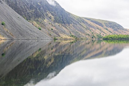 Wasdale Head, Seascale, Lake District National Park, Cumbria, England, Great Briton, United Kingdom. Relections on Wast Water lake in Lake District National Park.