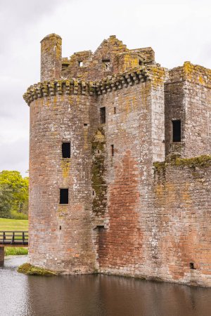 Photo for Caerlaverock Castle, Dumfries, Dumfries and Galloway, Scotland, Great Briton, United Kingdom. May 3, 2022. The 13th century ruins of Caerlaverock Castle. - Royalty Free Image