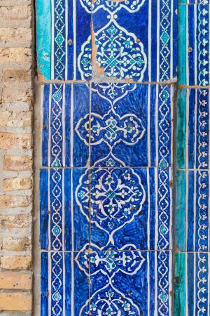 Khiva, Región de Xorazm, Uzbekistán, Asia Central. Hermosa baldosa decorativa tradicional en Khiva.
