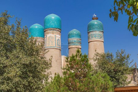 Bukhara, Uzbekistan, Central Asia. The Chor Minor Madrasa in Bukhara.