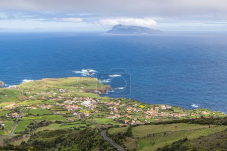 Ponta Delgada, Flores, Azores, Portugal. Atlantic Ocean and the coast on Flores Island.