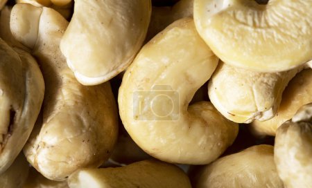 Photo for Cashew nut texture as background. Close up shot of cashew nuts. Macro photo. - Royalty Free Image