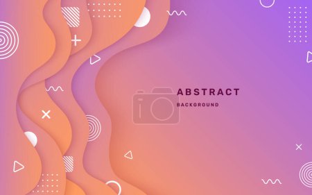 Illustration for Purple and Orange gradient background dynamic wavy light and shadow. liquid dynamic shapes abstract composition. modern elegant design background. illustration vector 10 eps - Royalty Free Image
