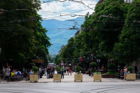 Photo for Sofia, Bulgaria. August 19, 2023. Vitosha Boulevard, the main commercial street in the centre - Royalty Free Image