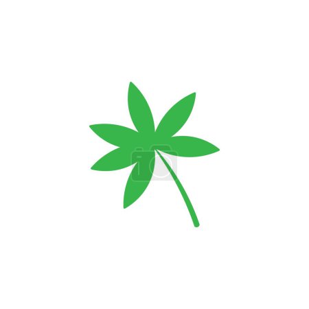 Ilustración de Hojas verdes, vector del logotipo de la hoja de yuca - Imagen libre de derechos
