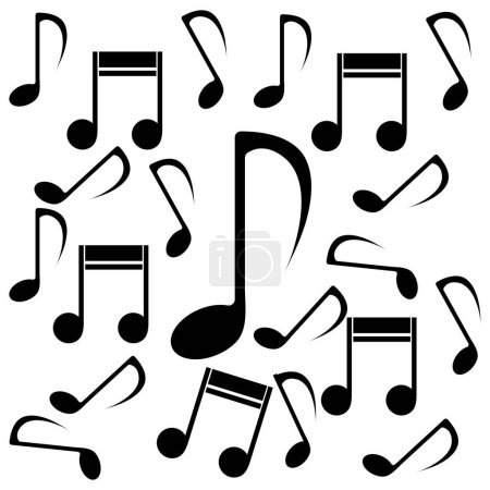Illustration for Music note icon logo vector - Royalty Free Image