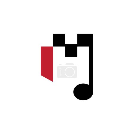 Illustration for Letter m music note icon logo vector - Royalty Free Image