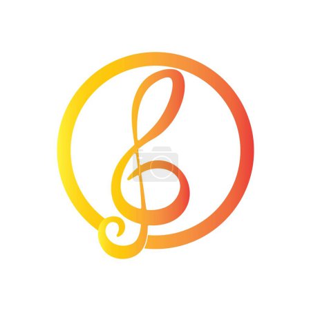 Illustration for Music note icon logo vector - Royalty Free Image