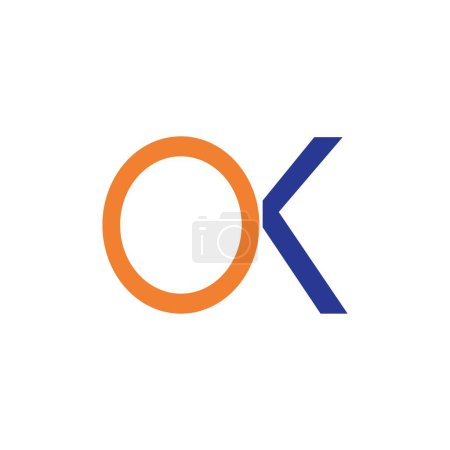 Ilustración de Inicial ok icono logo vector - Imagen libre de derechos