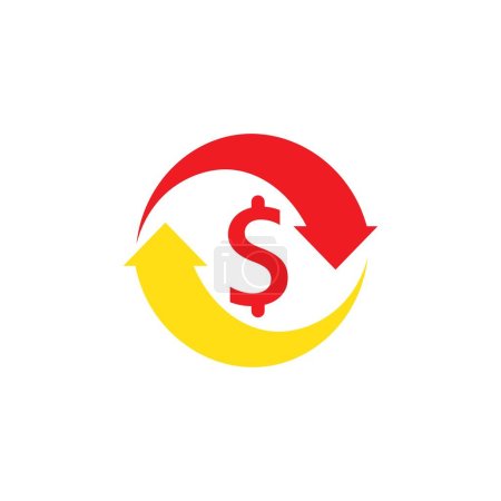 Illustration for Money changer, dollar illustration logo vector - Royalty Free Image