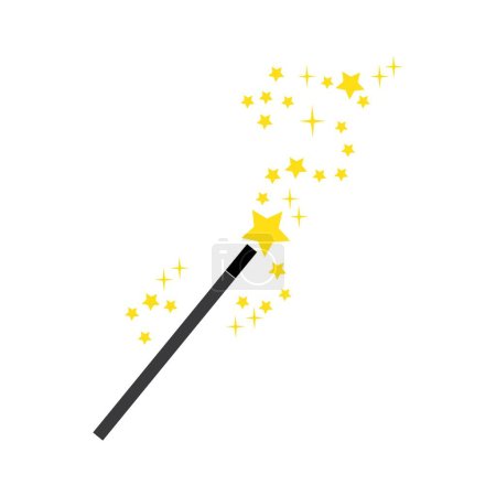 wand magic illustration icon logo vector