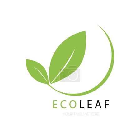 Illustration for Eco leaf illustration icon logo vector design - Royalty Free Image
