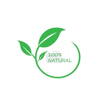 100% natürliche Illustration Symbol Logo Vektor-Design
