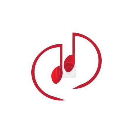 Illustration for Music note illustration icon logo vector design - Royalty Free Image