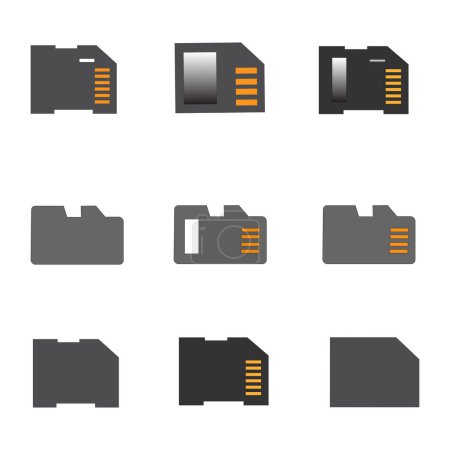 Illustration for Icon memory card template design trendy - Royalty Free Image