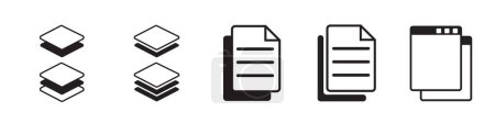 Ilustración de Icono de capa de archivo y el icono del administrador de tareas de aplicación multi tareas multi capas símbolo - Imagen libre de derechos