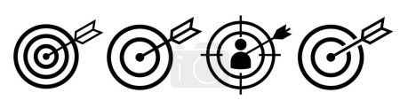 Zielpunkt Pfeil-Symbol Genauigkeit fokussiertes Visier-Symbol
