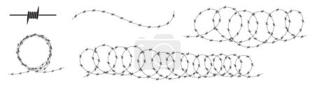Illustration for Demonstration wire fence sharp barbed fence wire - Royalty Free Image