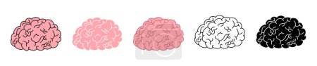 human brain organ pink brain with white stroke