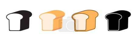 Illustration for Bread icon loaf set thick outline silhouette - Royalty Free Image