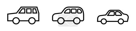 Ilustración de Icono del coche con el icono de línea de carrera - Imagen libre de derechos