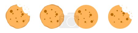Illustration for Cookie icon bited biscuit snack - Royalty Free Image