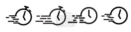 ruch hour quick time express icon tiwh clock and stopwatch