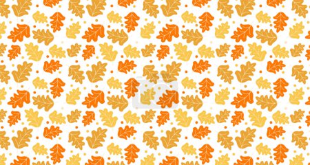 autumn leaves oak leaf seamless pattern backgorund brown fall leaf