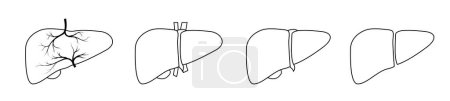 Illustration for Liver icon detail monochrome simple design human organ - Royalty Free Image