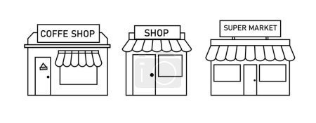 Ilustración de Icono de la tienda de mercado plana y simple - Imagen libre de derechos