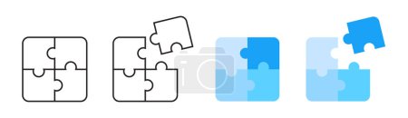 puzzle icône idée travail d'équipe et icône de stratégie